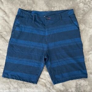 Burnside Blue Horizontal Striped Hybrid Shorts 36